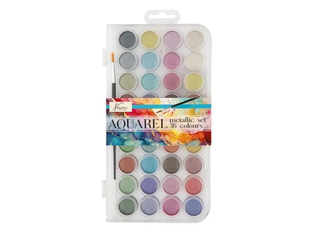 Aquarelverf Nassau fine art doos à 36 metalic napjes