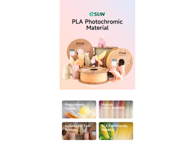 eSUN 3D printer Filament PLA-UV Color Change 1,75 mm Groen 1kg