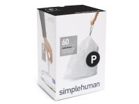 Simplehuman afvalzak code P 50-60 liter wit 60 stuks