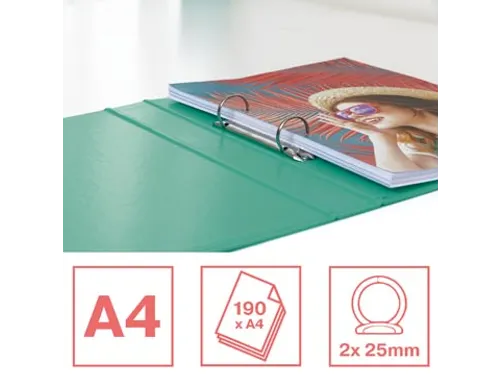 Colour'Breeze ringmap 2 rings PP A4 harde kaft groen