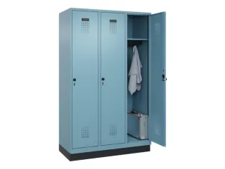 locker,HxBxD 1950x1200x500mm,3vak,vak B 400mm,draaigrendel,sokkel - 1