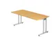 table de bureau,HxlxP 740x1800x800mm,panneau hêtre,pied en C RAL9006