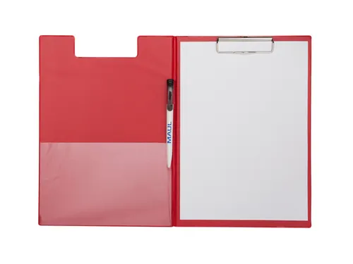 Klembordmap MAUL A4 staand PVC met penlus en insteek rood