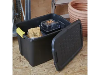 Robuuste Opbergbox 60 Liter Zwart Met Handgrepen - 4
