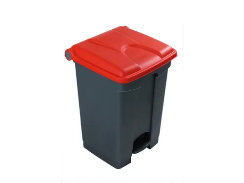 pedaalemmer,1x45l,HxBxD 600x398x410mm,romp PP grijs,deksel PP rood