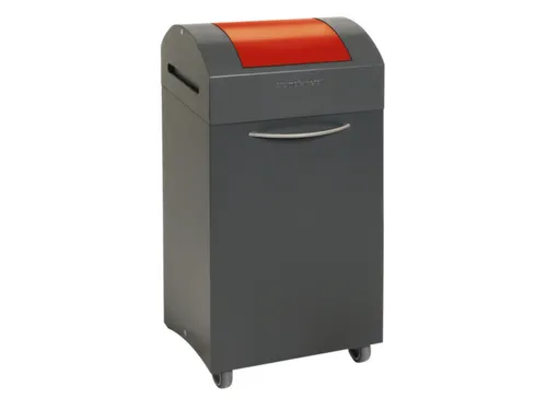 Afvalbak 60 Liter 790x380x320mm Plaatstaal 2 Wielen Klep Rood