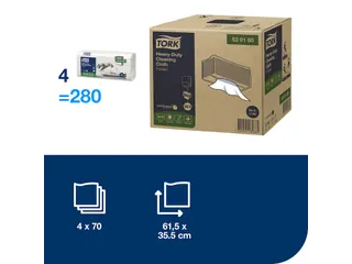 Tork 530180 W4 Heavy Duty Reinigingsdoeken 1-Laags 280 Stuks - 7