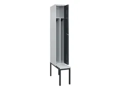 locker met bank,voor scheiding van kleding,HxBxD 2120x300x815mm,1vak