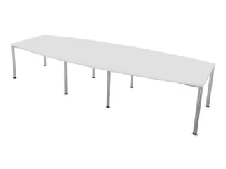 vergadertafel HxBxD 74x360x140cm vatvormig Bl-wit 4voeten Alu - 2