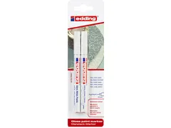 Viltstift edding 780 lakmarker rond 0.8mm blister à 2 stuks wit