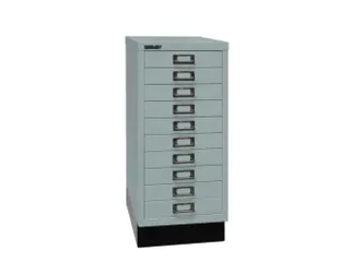 kantoor-ladekast HxBxD 670x279x380mm 10 laden romp zilverkleurig staal - 1