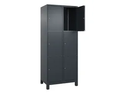 lockerkast,HxBxD 1950x800x500mm,2x3vakken,vak B 400mm,cil.-slot,voeten