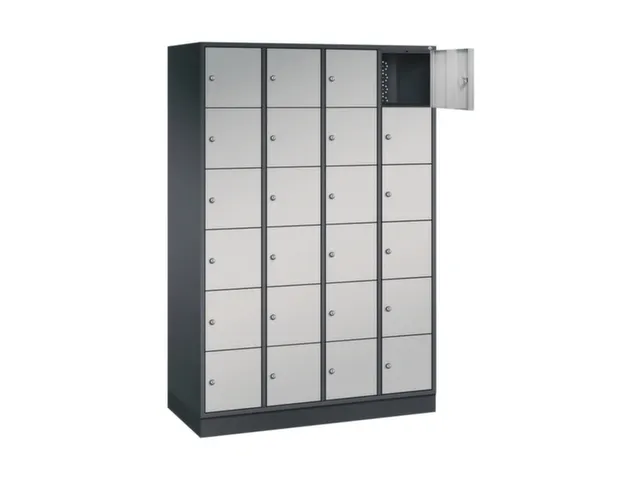 lockerkast,HxBxD 1950x1220x500mm,4x6vakken,cil.-slot,sokkel