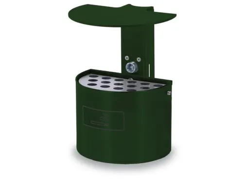 Asbak Halfrond Overkapping 2 liter 135x200mm Binnen/Buiten Groen