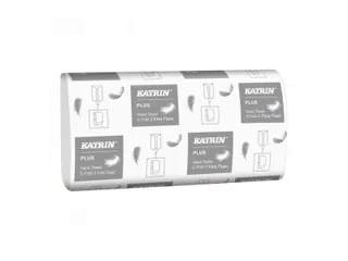 Katrin 31535 Vouwhanddoek Plus C-Vouw 2-Laags Easyflush wit - 2