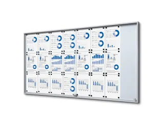 Vergrendelbaar notitiebord Indoor Slim 24xA4 met Schuifdeuren Zilver - 1