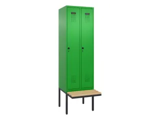 locker met bank,voor scheiding van kleding,HxBxD 2120x600x815mm,2vak - 2
