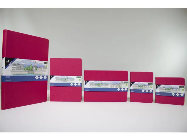 Schetsboek Kangaro A6 ruby PU HC 80 vel 140gr roomwit met elastiek en