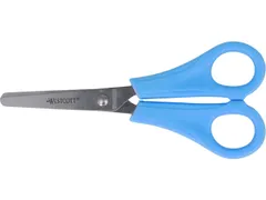 Schaar Westcott Kids 13cm RH kunstst. ronde punt blauw bulk met label