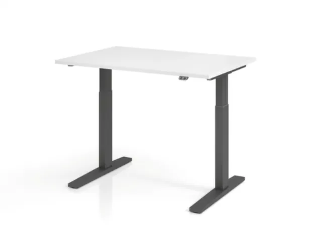 Bureau assis-debout électrique 700-1200x1200x800mm blanc/graphite