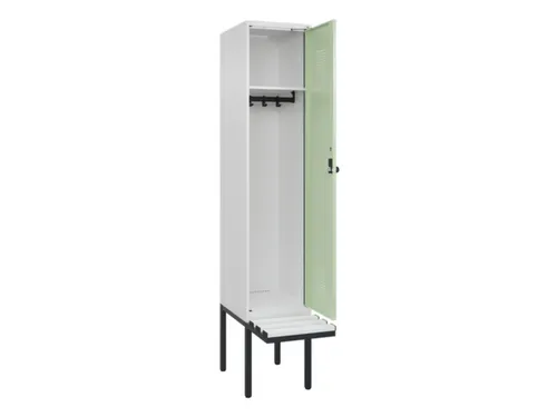 locker met bank,HxBxD 2120x400x815mm,1vak,vak B 400mm,draaigrendel