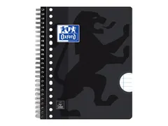 Collegeblok Oxford School A5+ 17-gaats 80vel lijn zwart