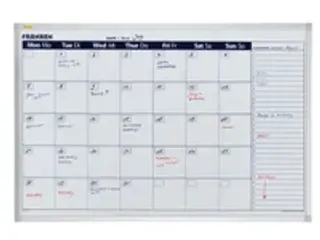 OUTLET maandplanners HxB 600x900mm gelakt magnetisch bord wit maand/pl - 1