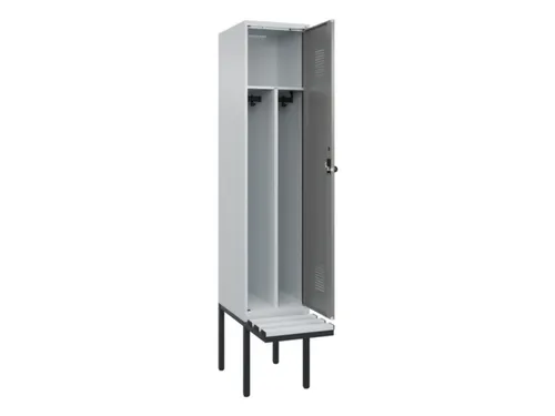 locker met bank,voor scheiding van kleding,HxBxD 2120x400x815mm,1vak