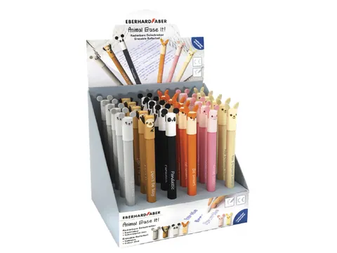 Gelpen Eberhard Faber Animal Erase-It 36st. In display ( lama, vos, bi