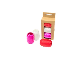 Lint set à 3 kleuren rood, wit en roze - 1