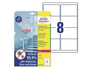 Antimicrobiële etiketten afneembaar transparant 99.1x67.7mm - 2