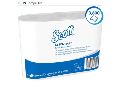 Toiletpapier Scott Essential 2-laags 600vel wit 8517