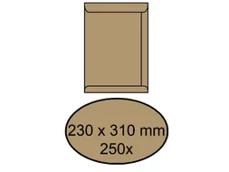Envelop Akte 230x310mm 90gr Bruin Zelfklevend