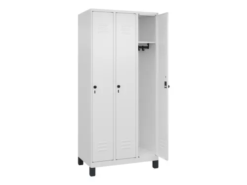 locker,HxBxD 1950x900x500mm,3vak,vak B 300mm,draaigrendel,voeten
