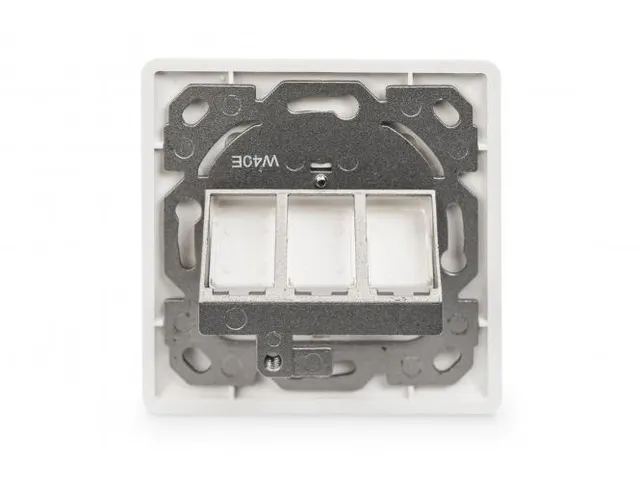 Frontplaat voor keystone-aansluitingen 3x RJ45 stofbescherming 80x80mm