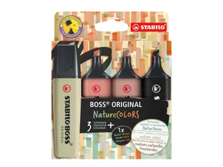 Markeerstift STABILO Boss 70/4 nature colors etui à 4 stuks - 1