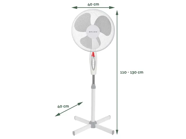 Statiefventilator BRASQ F300 Ø 40cm wit