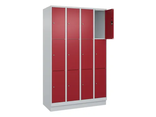 lockerkast,HxBxD 1950x1200x500mm,4x3vakken,vak B 300mm,cil.-slot