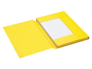 Dossiermap Secolor folio 3 kleppen 225gr geel - 1