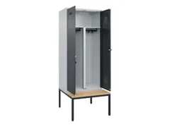 PBM-locker met bank,HxBxD 2120x800x815mm,2vak,vak B 400mm,draaigrendel