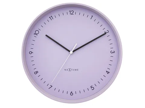 Wandklok NeXtime Berlin L 40cm lavendel aluminium