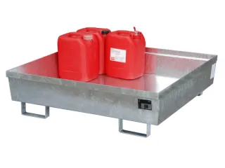 Opvangbak 4x 200l Opvangvol. 280l Vuurverzinkt 335x 1200x 1200mm Open - 1