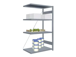 Rvs Inhaakstelling Aanbouw 1750x1010x635mm 4legborden Vaklast 200kg - 1