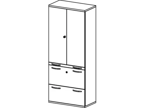 kantoorkast HxBxD 1920x800x430mm romp grafiet decor front onyxgrijs