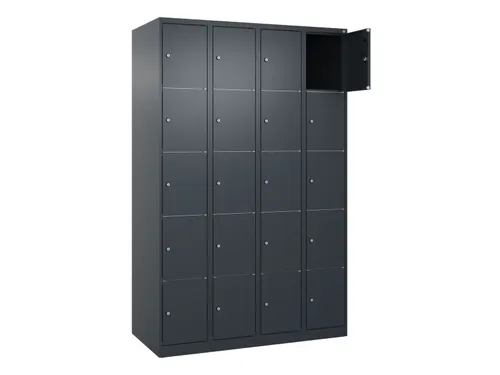 lockerkast,HxBxD 1850x1200x500mm,4x5vakken,vak B 300mm,cil.-slot