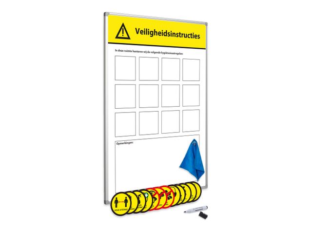 Magnetisch Veiligheidsbord 30x45cm Set | YourWhiteboard.nl