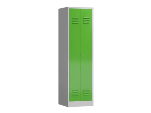 Lockerkast 1800x500x500mm 2 vakken, klinksluiting, RAL6018