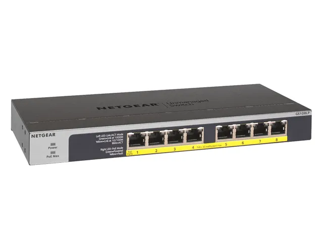 NETGEAR GS108LP, Unmanaged, Gigabit Ethernet (10/100/1000), Power over