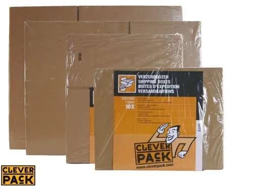 Verzenddoos CleverPack bulk 250x250x250mm bruin enkelgolf 25 stuks
