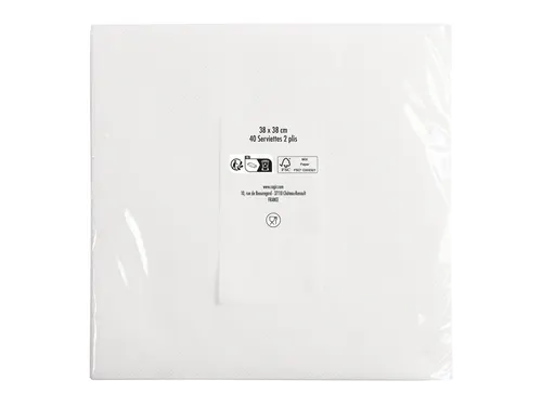 Servet Pronappe 1/4 vouw 2-laags 380x380mm 40 vel wit